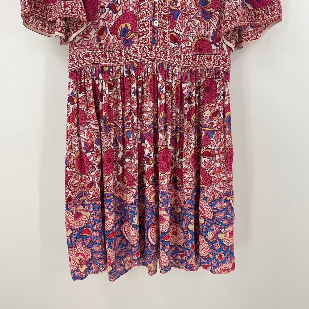 ba&sh Valia Dress Floral Short Sleeve Mini Dress S - Picture 6 of 10